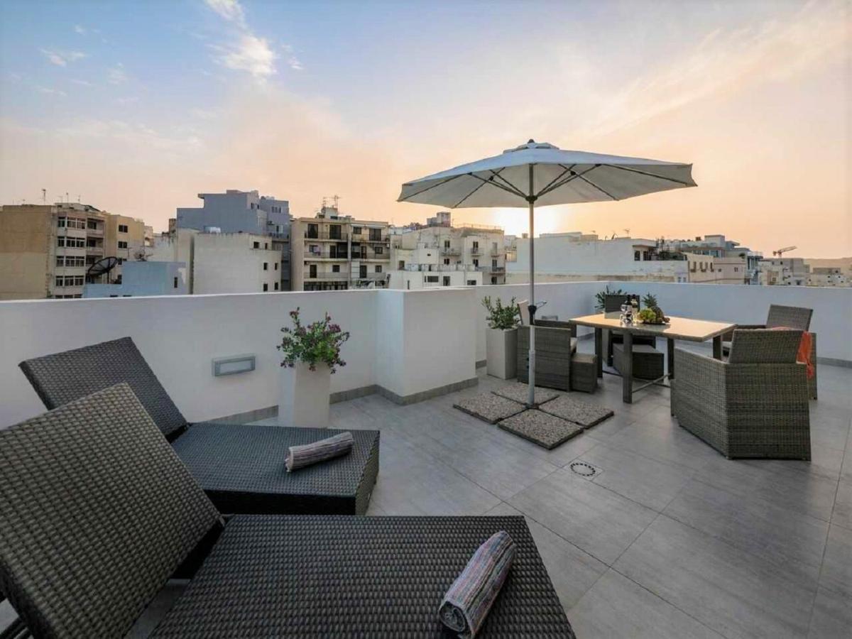 Stunning Penthouse Roof Terrace & Communal Swimming Pool San Pawl il-Baħar Eksteriør bilde